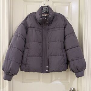 Free People Charcoal Puffer Jacket Size S